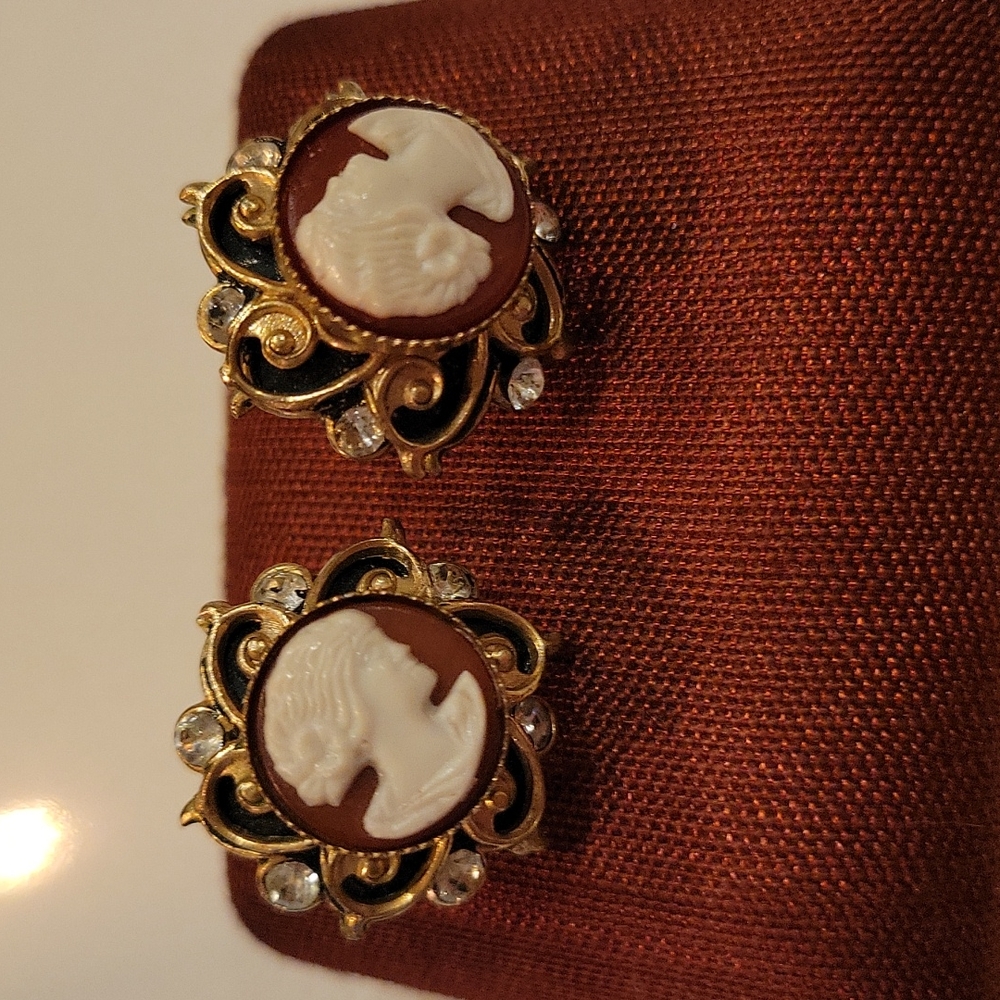 Cameo Stunning Vintage Screwback Earrings